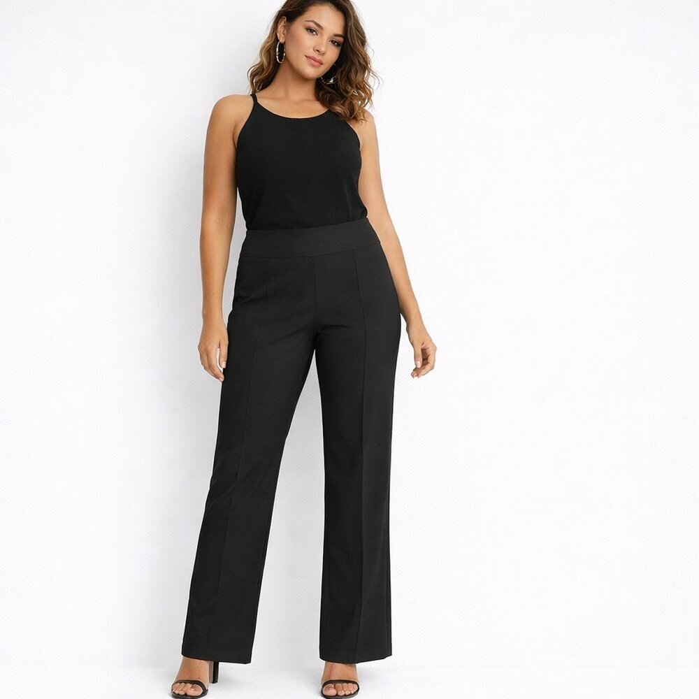 SOHO Apparel Ltd Pull-On Bootcut Pants Petite XL Black NWT